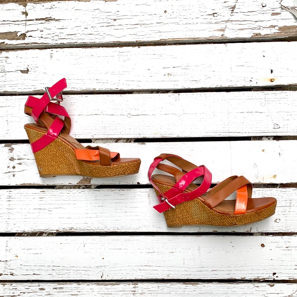 Red and Orange Strap Wedges